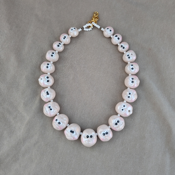 🌊🐚Pearl🐬Funny 🐚Face 🐚Necklace - Picture 5 of 14